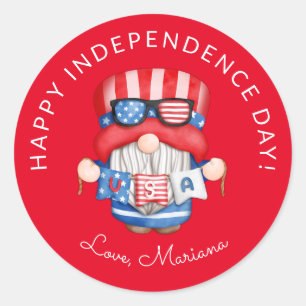 Sticker Rond Fête de l'Indépendance des 4 juillet rouges