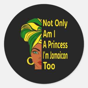 Sticker Rond Fête de l'Indépendance Fier Jamaïcaine Femmes Mela