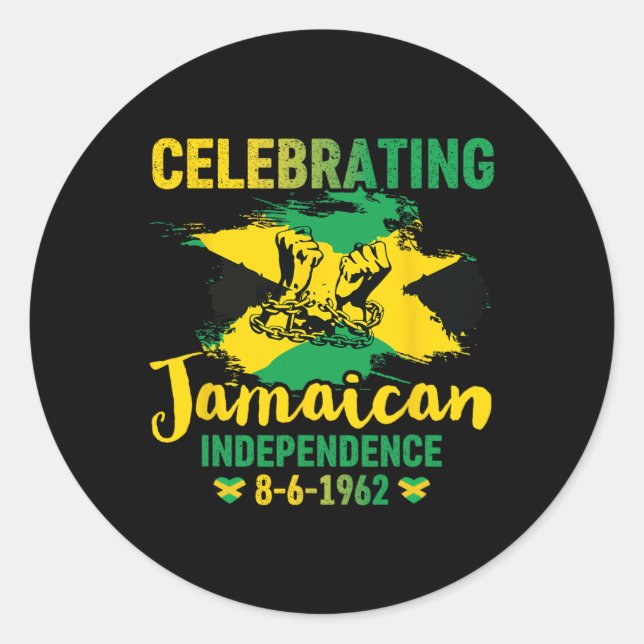 Sticker Rond Fête de l'Indépendance Fière Jamaïque 1962 (Devant)