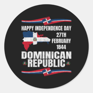Sticker Rond Fête de l'Indépendance République Dominicaine