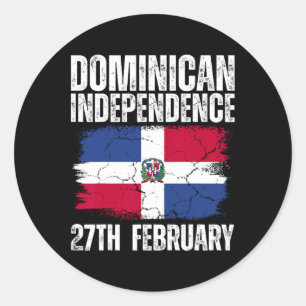 Sticker Rond Fête de l'Indépendance République Dominicaine