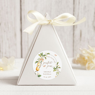 Sticker Rond Fête de mariage à la poire parfaite aquarelle flor