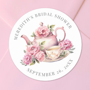 Sticker Rond Fête de mariage avec thé floral