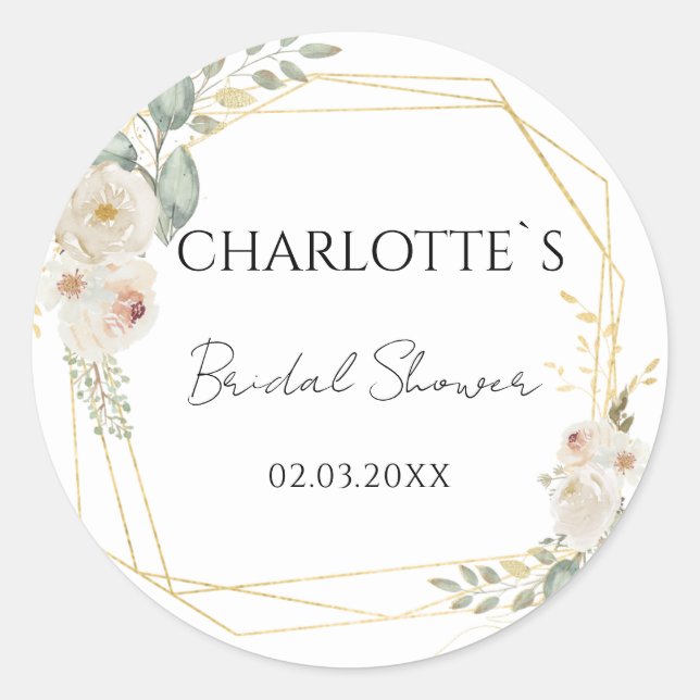Sticker Rond Fête de mariage bohème fleuri    (Devant)