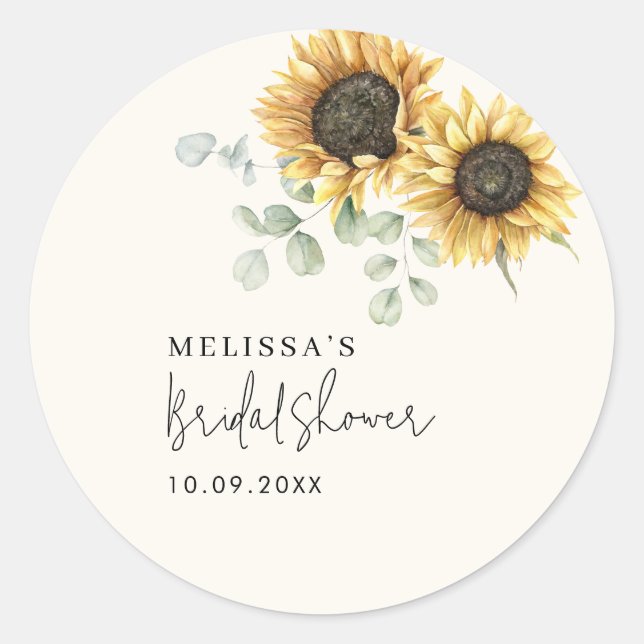 Sticker Rond Fête de mariage champêtre avec eucalyptus et tourn (Devant)