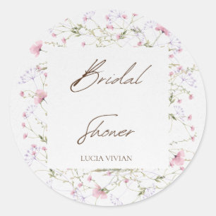 Sticker Rond Fête de mariage champêtre délicate à l'aquarelle