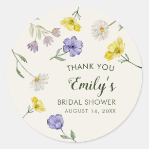 Sticker Rond Fête de mariage champêtre jaune violet