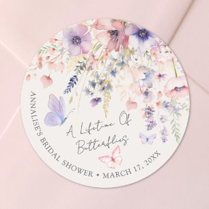 Sticker Rond Fête de mariage champêtre papillon