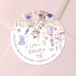 Sticker Rond Fête de mariage champêtre papillon