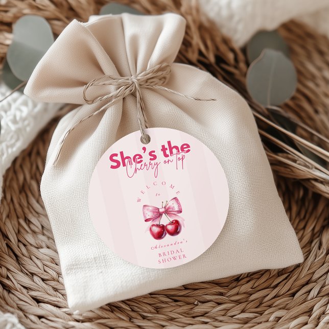 Sticker Rond Fête de mariage Coquette Cherry On Top (Créateur téléchargé)