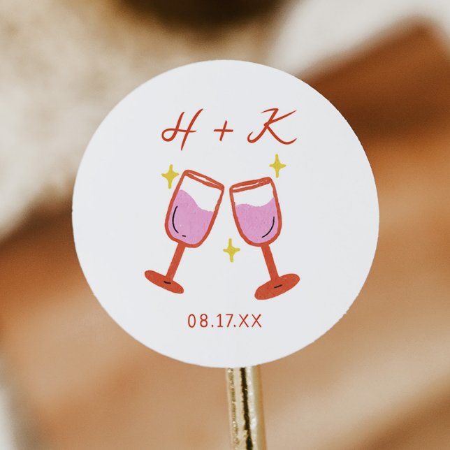 Sticker Rond Fête de mariage de joie Faveur (Créateur téléchargé)