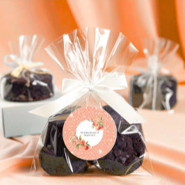 Sticker Rond Fête de mariage élégante et douce comme une pêche