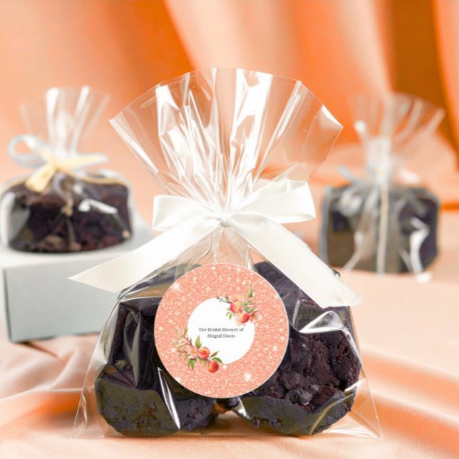 Sticker Rond Fête de mariage élégante et douce comme une pêche (Créateur téléchargé)