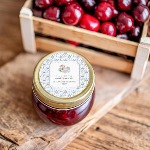 Sticker Rond Fête de mariage Florale Bleue Coquette Thé Party