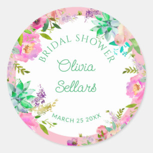 Sticker Rond Fête de mariage florale lumineuse et abondante