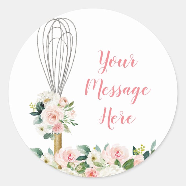 Sticker Rond Fête de mariage Florale Rose Bientôt Emportée (Devant)