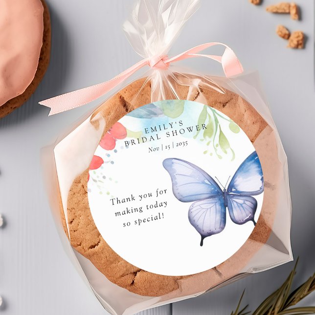 Sticker Rond Fête de Mariage Il Me Donne Des Papillons (Créateur téléchargé)