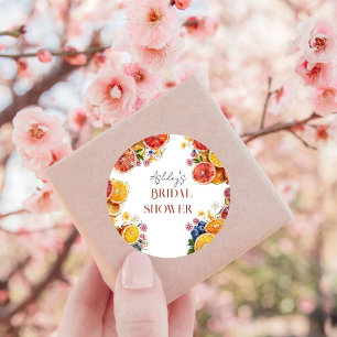 Sticker Rond Fête de mariage Main Squeeze Citrus 