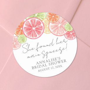 Sticker Rond Fête de mariage Main Squeeze Citrus