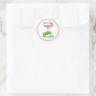 Sticker Rond Fête de mariage Pickleball Boissons & Dinks Person