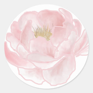 Sticker Rond Fête de mariage Pink Peony