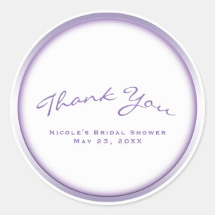 Sticker Rond Fête de mariage Purple & White Chic
