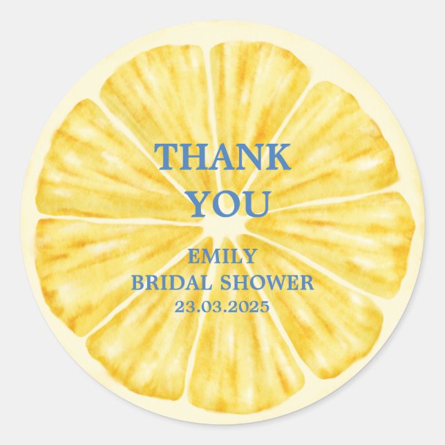 Sticker Rond Fête de mariage thème agrumes d'été citron  (Devant)