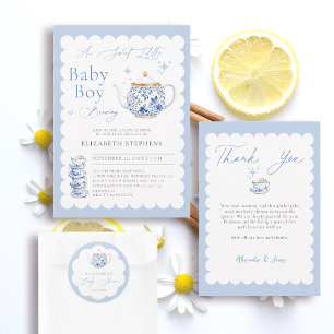 Sticker Rond Fête de naissance de garçon élégante avec thème du