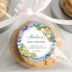 Sticker Rond Fête de naissance, mariage, Baby Shower Méditerran