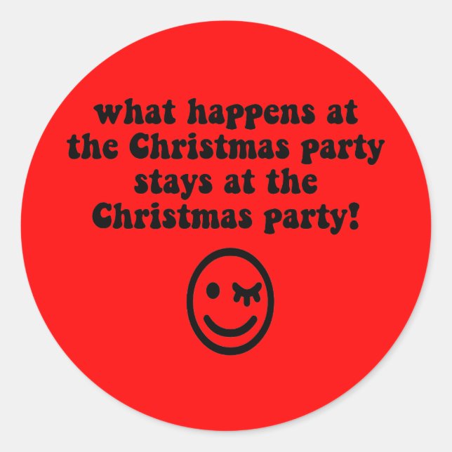 Sticker Rond Fête de Noël amusante (Devant)