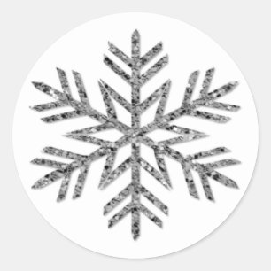 Sticker Rond Fête de Noël de la Parties scintillant d'argent