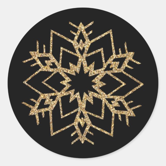 Sticker Rond Fête de Noël | Flèches noires et dorées (Devant)