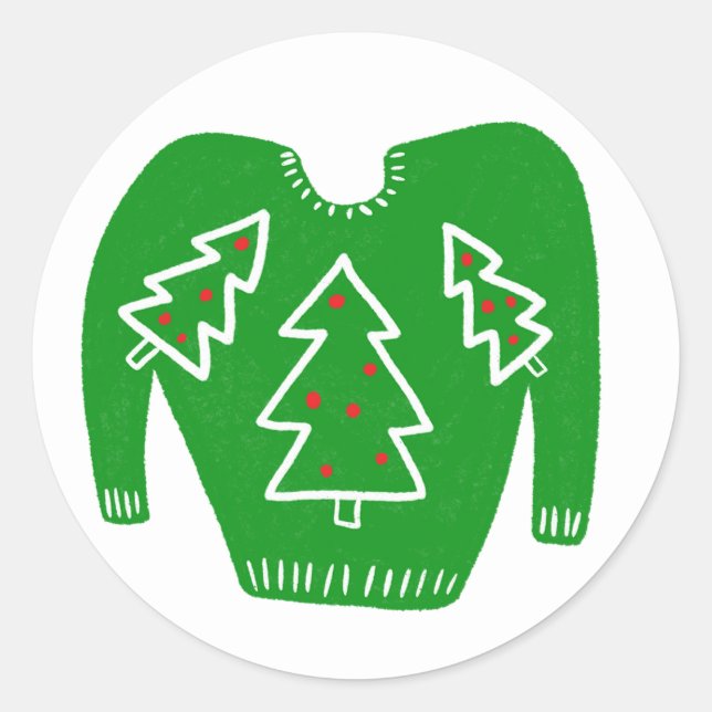 Sticker Rond Fête de Noël moche Sweat CUSTOM (Devant)