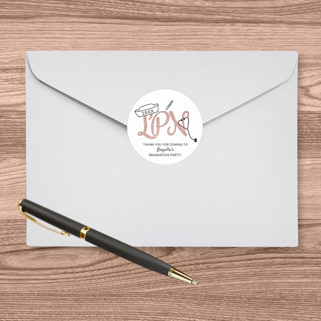 Sticker Rond Fête de remise de diplômes LPN merci pour les auto (Créateur téléchargé)