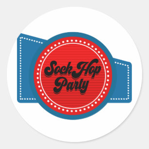 Sticker Rond Fête de Sock Hop du 4 juillet