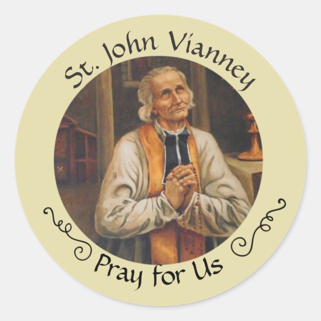 Sticker Rond Fête de St. John Vianney 4 août (Devant)
