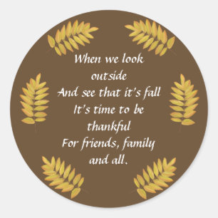 Sticker Rond Fête de Thanksgiving