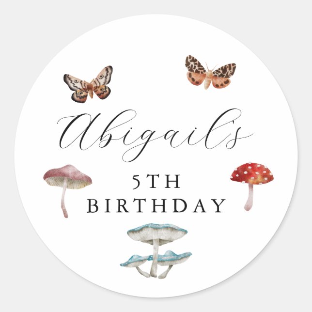 Sticker Rond Fête des champignons Anniversaire Favoriser (Devant)
