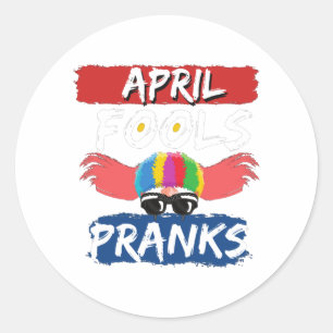 Sticker Rond Fête des idiots d'avril.