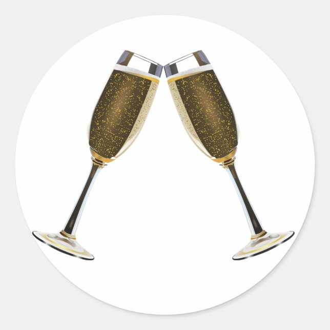 Sticker Rond Fête des Lunettes de Champagne (Devant)