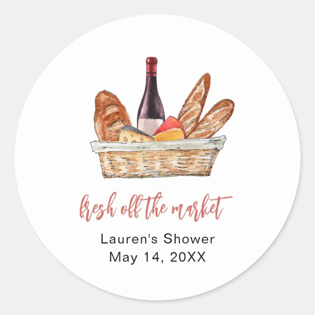 Sticker Rond Fête des mariées au vin et au fromage (Devant)