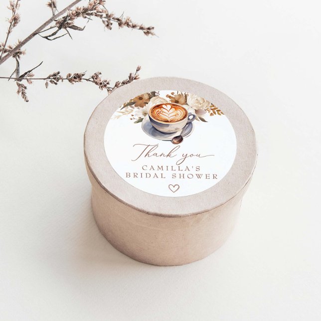 Sticker Rond Fête des mariées Boho Café (Créateur téléchargé)