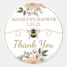 Sticker Rond Fête des mariées de Merci rose d'abeille
