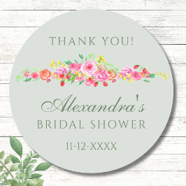 Sticker Rond Fête des mariées de Merci rose Sage Green