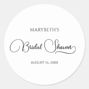 Sticker Rond Fête des mariées de script simple et élégant