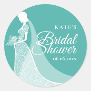 Sticker Rond Fête des mariées Dentelle Mariage Gown Faveur