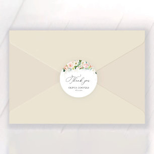 Sticker Rond Fête des mariées Ethereal Blush Roses Rose