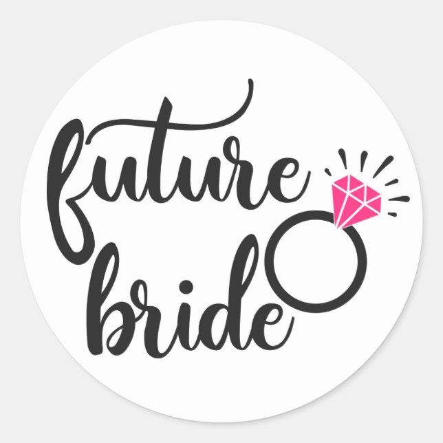 Sticker Rond Fête des mariées Fiançailles Bachelorette de ceint (Devant)