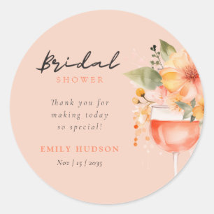 Sticker Rond Fête des mariées florale Aperol Spritz