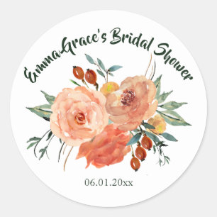 Sticker Rond Fête des mariées florale automne